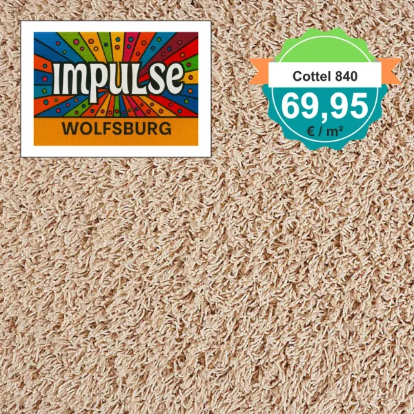 Draufsicht JAB Cottel 840 Sand – Teppichboden, Farbe Sand, Preis 69,95 €/m²
